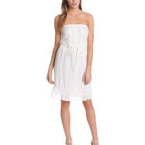 NWTs Michael Stars Ivory Lace Crochet 100% Linen Dress Fairy Cottagecore Sz M